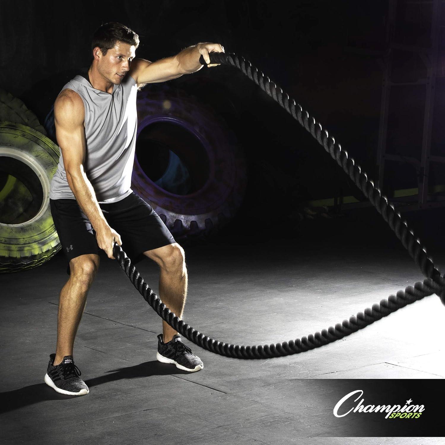 image:imageChampion Sports Heavy Training Rope Rhino Poly Strength amp Conditioning Heavy Gym Battle Ropes Cardio Cross Training Weight Training amp Crossfit15 x 30