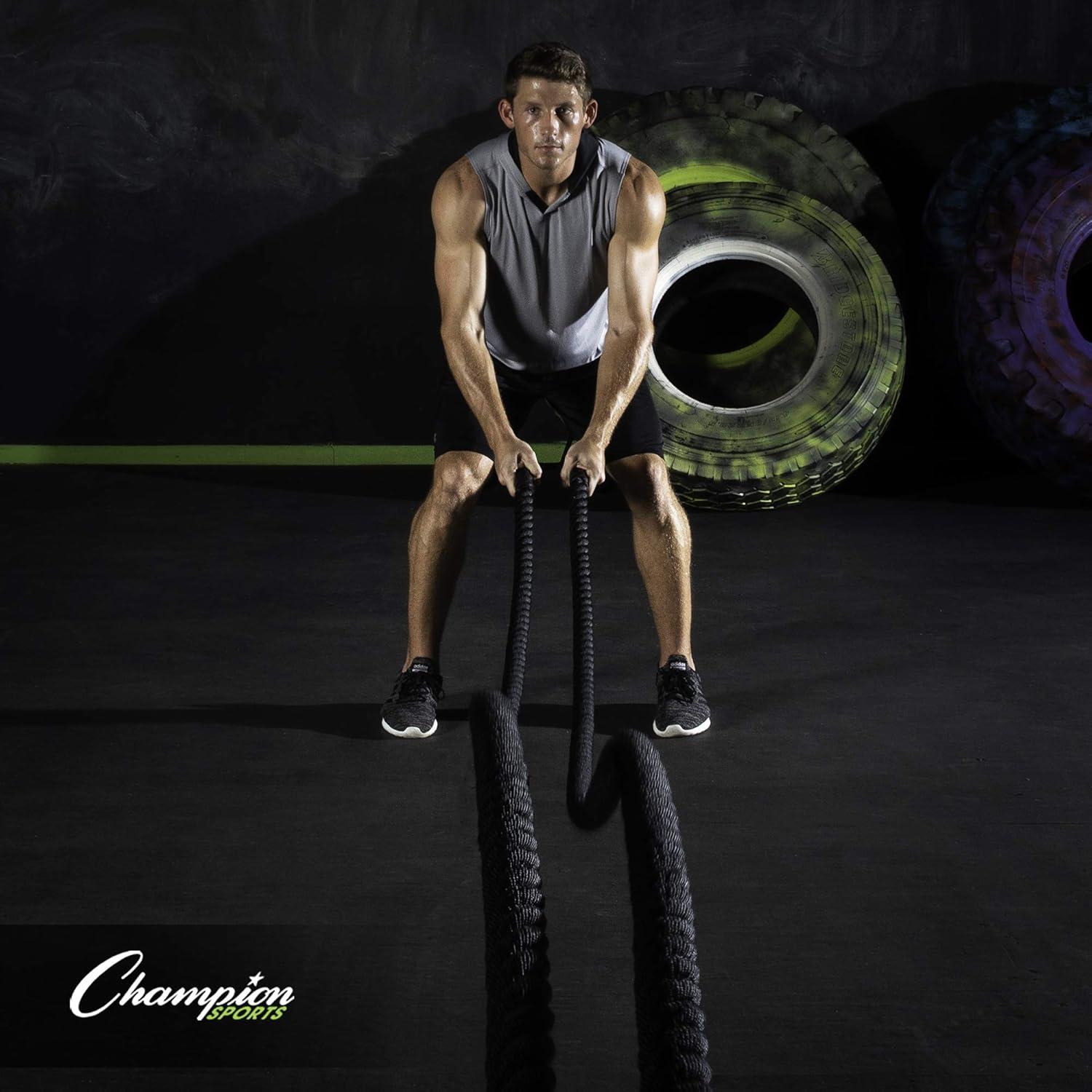 image:imageChampion Sports Heavy Training Rope Rhino Poly Strength amp Conditioning Heavy Gym Battle Ropes Cardio Cross Training Weight Training amp Crossfit15 x 50