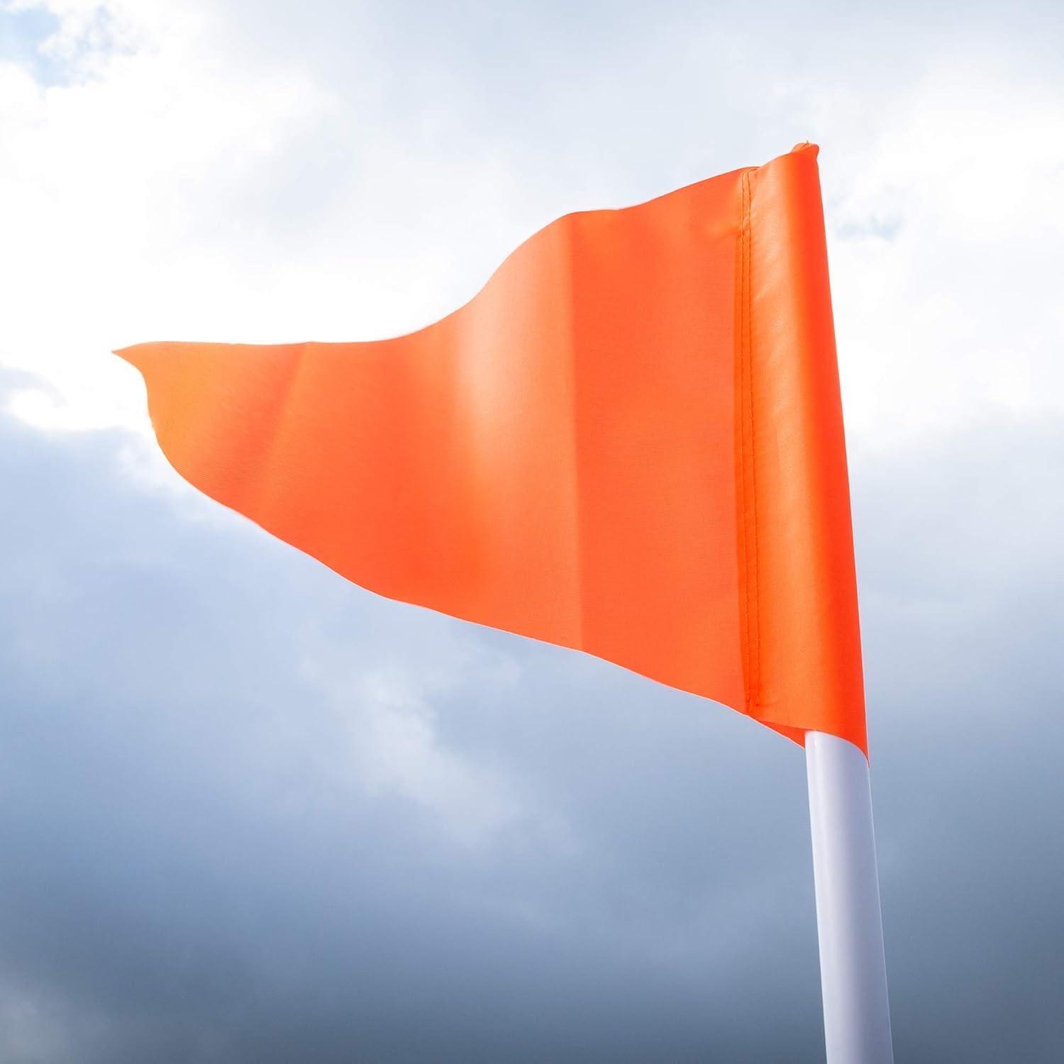 image:imageChampion Sports Soccer Corner Flags Set of 4 60 Poles with HighVisibility Nylon Flags for Indoor amp Outdoor Field MarkingOrange Triangle Flag Two Piece w Ground Spikes
