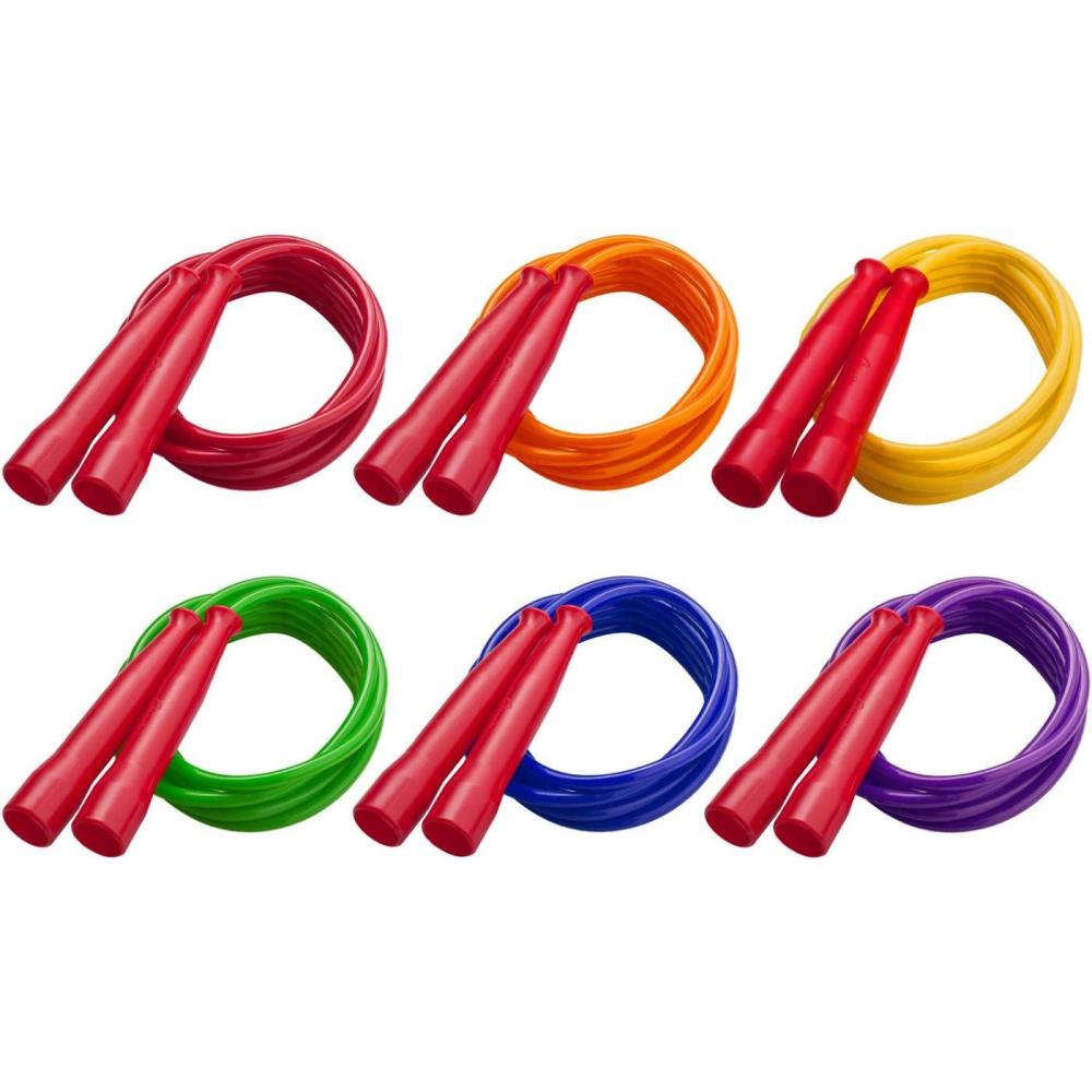 image:imageChampion Sports 7 Foot Licorice Jump Rope for Fitness Assorted Colors Speed Jump Ropes with Contoured Handles for Exercise Cross Training Boxing Single Premium Skipping Rope for Kids Adults