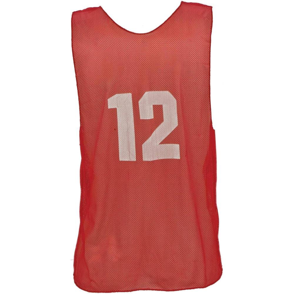 image:imageChampion Sports Numbered Mesh Adult Practice Vest Red Pack of 12