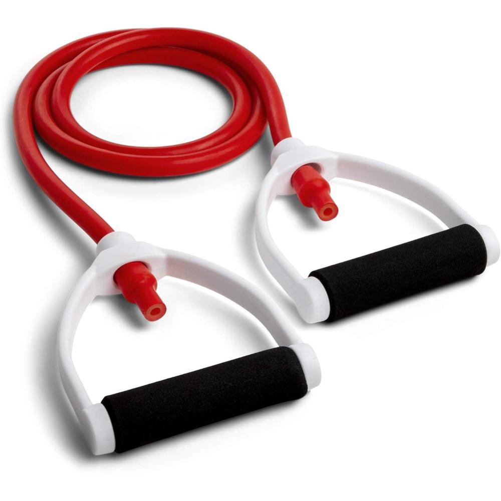 image:imageChampion Sports Resistance Tube Bands for Men and Women Durable Stretch Fitness Band for Strength Training Stretching Rehabilitation Premium Home Workout Equipment 60 Lbs Resistance TubingRed