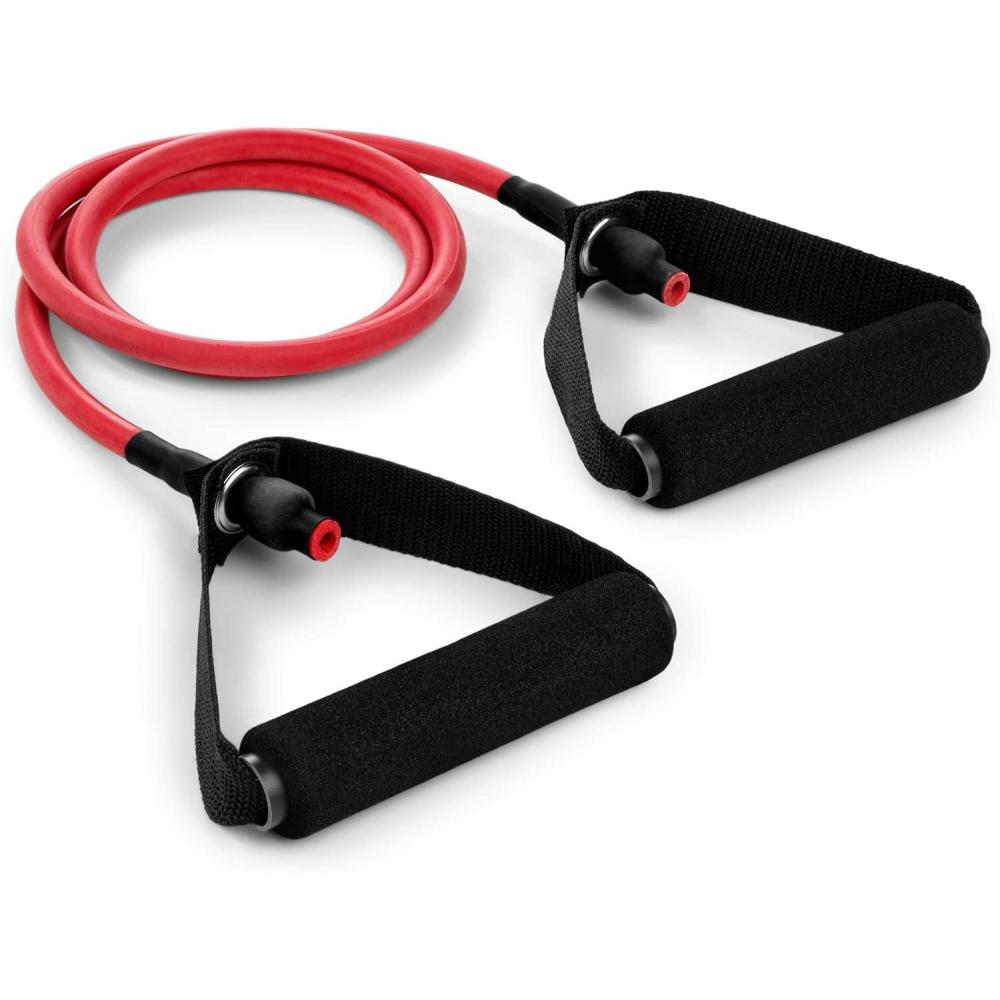 image:imageChampion Sports Resistance Tube Bands for Men and Women Extra Light to Super Heavy Resistance  Durable Fitness Band for Strength Training Stretching Rehabilitation  Premium Home Workout EquipmentRed