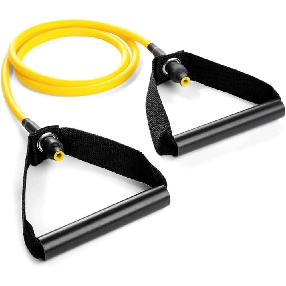 image:imageChampion Sports Resistance Tube Bands for Men and Women Extra Light to Super Heavy Resistance Durable Fitness Band for Strength Training Stretching Rehabilitation Premium Home Workout EquipmentYellow