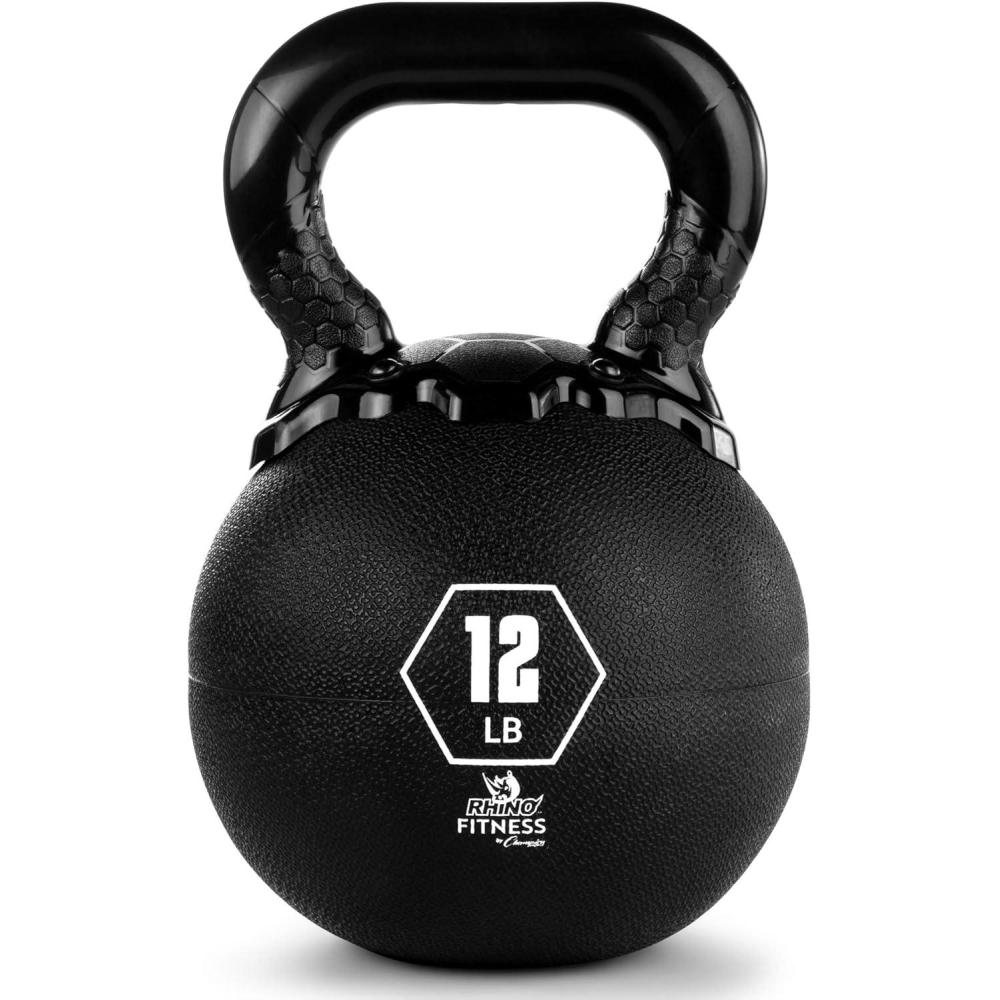 image:imageChampion Sports Rhino Kettlebell Rubber Weights Black Premium Strength Training Equipment Multiple Weights12 Pounds