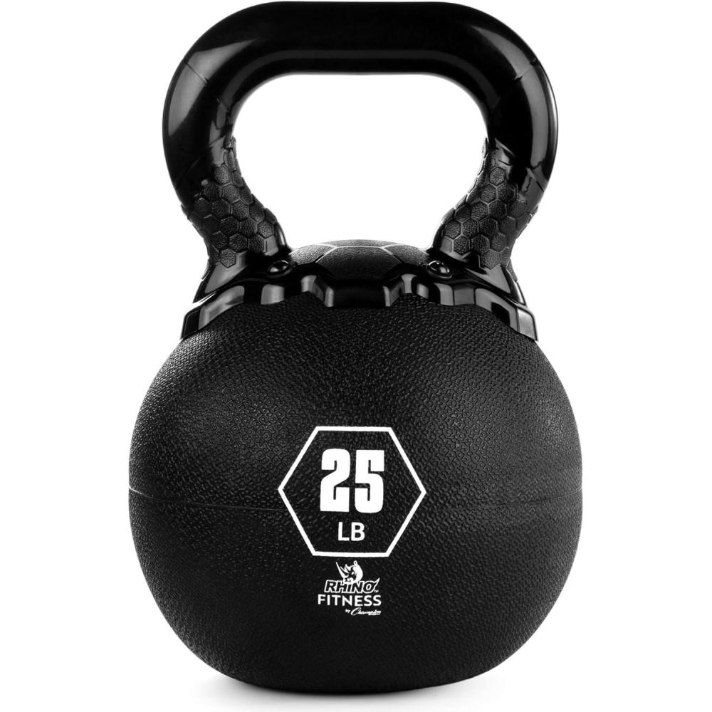 image:imageChampion Sports Rhino Kettlebell Rubber Weights Black Premium Strength Training Equipment Multiple Weights25 Pounds