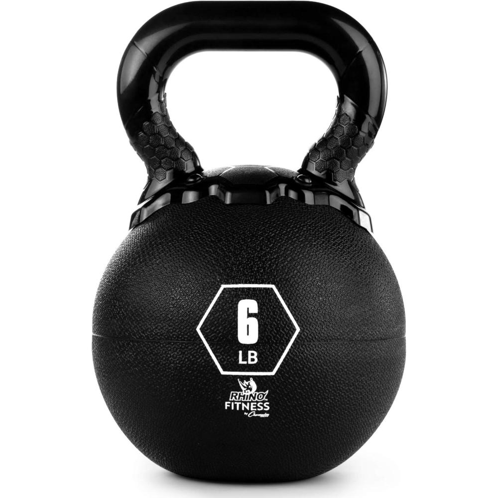 image:imageChampion Sports Rhino Kettlebell Rubber Weights Black Premium Strength Training Equipment Multiple Weights6 Pounds