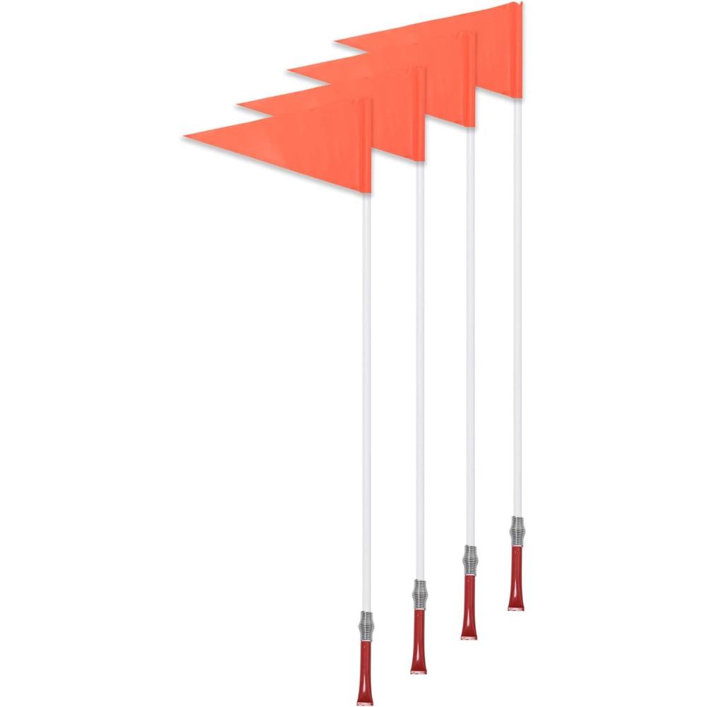 image:imageChampion Sports Soccer Corner Flags Set of 4 60 Poles with HighVisibility Nylon Flags for Indoor amp Outdoor Field MarkingOrange Triangle Flag Spring Loaded Base