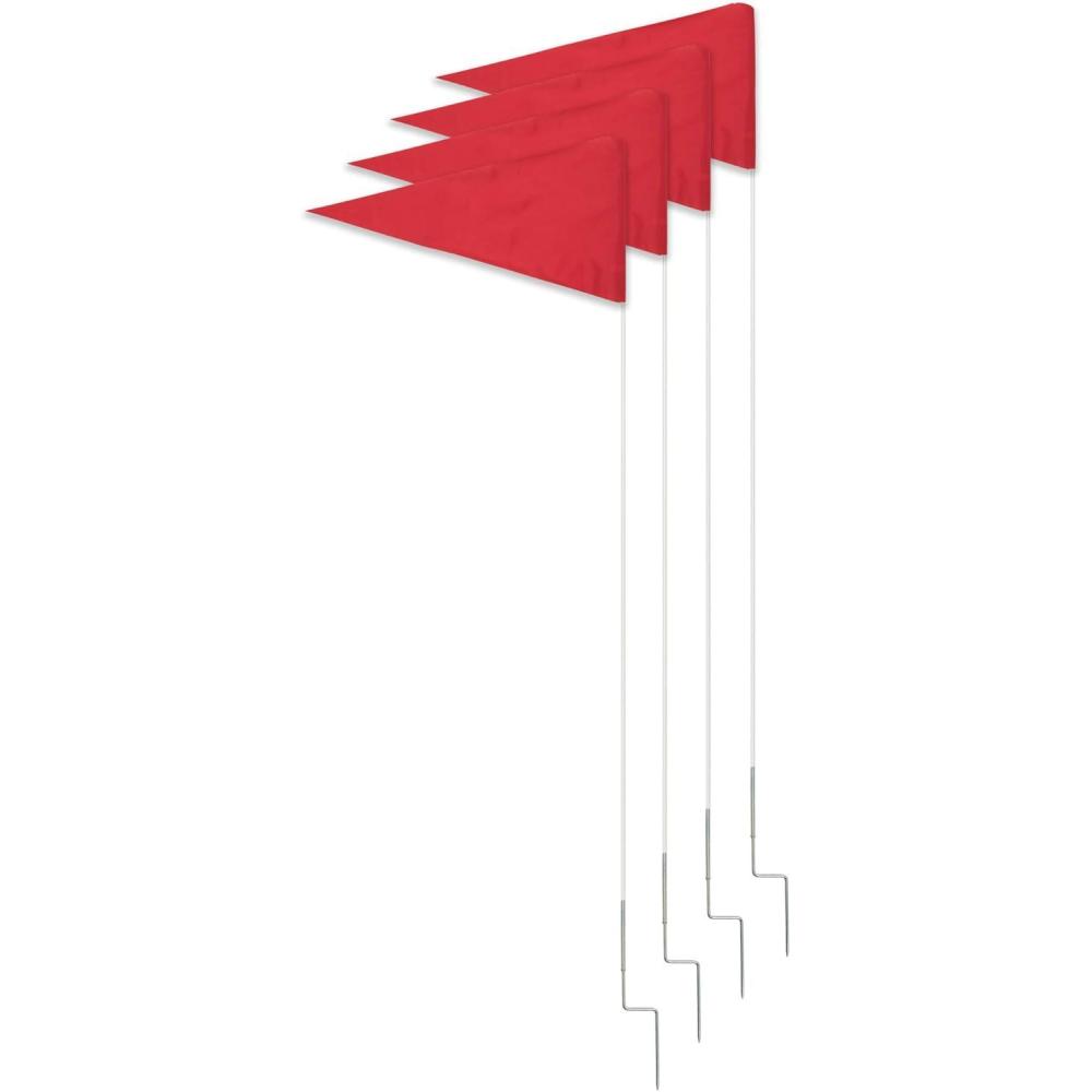 image:imageChampion Sports Soccer Corner Flags Set of 4 60 Poles with HighVisibility Nylon Flags for Indoor amp Outdoor Field MarkingRed Triangle Flag Ground Stakes