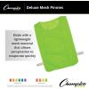 Champion Sports Deluxe Adult Mesh Pinnie, Neon Green – 12 Pack