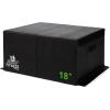 Champion Sports Foam Plyometric Box, Black – Durable Jump Boxes for Training with Handles, Hook and Loop Flaps – Stackable Plyo Box Jumps for Gym – Multiple Sizes(Single Box – 18″ (Black))