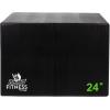 Champion Sports Foam Plyometric Box, Black – Durable Jump Boxes for Training with Handles, Hook and Loop Flaps – Stackable Plyo Box Jumps for Gym – Multiple Sizes(Single Box – 24″ (Black))