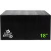 Champion Sports Foam Plyometric Box, Black – Durable Jump Boxes for Training with Handles, Hook and Loop Flaps – Stackable Plyo Box Jumps for Gym – Multiple Sizes(Single Box – 18″ (Black))