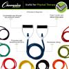 Champion Sports Resistance Tube Bands for Men and Women, 10 lbs – 100 lbs Resistance – Durable Stretch Fitness Band for Strength Training, Stretching, Rehabilitation – Premium Home Workout Equipment(YELLOW)