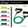 Champion Sports Resistance Tube Bands for Men and Women, Extra Light to Super Heavy Resistance – Durable Fitness Band for Strength Training, Stretching, Rehabilitation – Premium Home Workout Equipment(Blue)