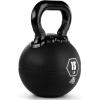 Champion Sports Rhino Kettlebell Rubber Weights, Black – Premium Strength Training Equipment – Multiple Weights(15 Pounds)