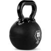 Champion Sports Rhino Kettlebell Rubber Weights, Black – Premium Strength Training Equipment – Multiple Weights(25 Pounds)