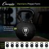 Champion Sports Rhino Kettlebell Rubber Weights, Black – Premium Strength Training Equipment – Multiple Weights(6 Pounds)