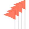 Champion Sports Soccer Corner Flags – Set of 4, 60″ Poles with High-Visibility Nylon Flags for Indoor & Outdoor Field Marking(Orange Triangle Flag (One Piece w/ Ground Spikes))