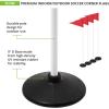 Champion Sports Soccer Corner Flags – Set of 4, 60″ Poles with High-Visibility Nylon Flags for Indoor & Outdoor Field Marking(Red Triangle Flag (9″ Diameter Rubber Base))