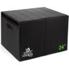 Champion Sports Foam Plyometric Box, Black – Durable Jump Boxes for Training with Handles, Hook and Loop Flaps – Stackable Plyo Box Jumps for Gym – Multiple Sizes(Single Box – 24″ (Black))