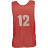 Champion Sports Numbered Mesh Adult Practice Vest, Red (Pack of 12)