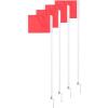 Champion Sports Soccer Corner Flags – Set of 4, 60″ Poles with High-Visibility Nylon Flags for Indoor & Outdoor Field Marking(Red Rectangle Flag (Steel Ground Pegs))