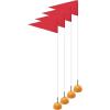 Champion Sports Soccer Corner Flags – Set of 4, 60″ Poles with High-Visibility Nylon Flags for Indoor & Outdoor Field Marking(Red Triangle Flag (Spring Loaded Base))