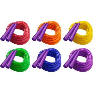 Champion Sports 32 Foot Licorice Jump Rope for Fitness, Assorted Colors – Speed Jump Ropes with Contoured Handles for Exercise, Cross Training, Boxing – Premium Skipping Rope for Kids, Adults