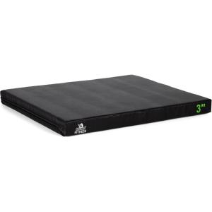 Champion Sports Foam Plyometric Box, Black – Durable Jump Boxes for Training with Handles, Hook and Loop Flaps – Stackable Plyo Box Jumps for Gym – Multiple Sizes(Single Box – 3″ (Black))