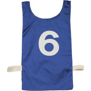 Champion Sports Heavyweight Numbered Nylon Pinnie, Blue (Pack of 12)