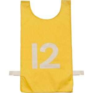 Champion Sports Heavyweight Numbered Nylon Pinnie, Yellow (Pack of 12)