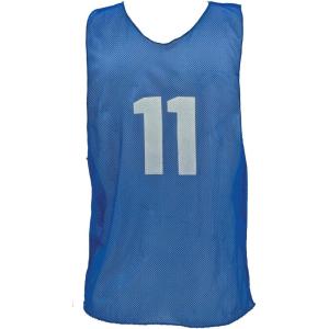 Champion Sports Numbered Mesh Adult Practice Vest, Blue (Pack of 12)