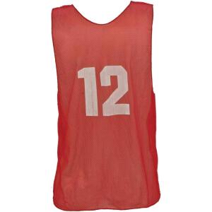 Champion Sports Numbered Mesh Adult Practice Vest, Red (Pack of 12)