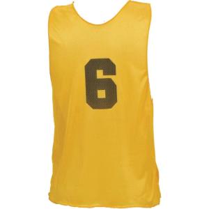 Champion Sports Numbered Mesh Adult Practice Vest, Yellow (Pack of 12)