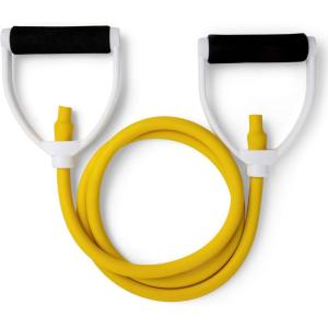 Champion Sports Resistance Tube Bands for Men and Women, 10 lbs – 100 lbs Resistance – Durable Stretch Fitness Band for Strength Training, Stretching, Rehabilitation – Premium Home Workout Equipment(YELLOW)