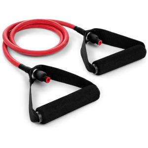 Champion Sports Resistance Tube Bands for Men and Women, Extra Light to Super Heavy Resistance – Durable Fitness Band for Strength Training, Stretching, Rehabilitation – Premium Home Workout Equipment(Red)