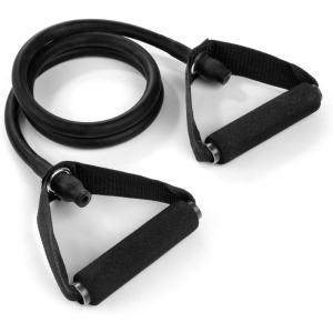 Champion Sports Resistance Tube Bands for Men and Women, Extra Light to Super Heavy Resistance – Durable Fitness Band for Strength Training, Stretching, Rehabilitation – Premium Home Workout Equipment(Black)