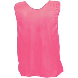 Champion Sports Solid Mesh Youth Practice Vest, Neon Pink (Pack of 12)