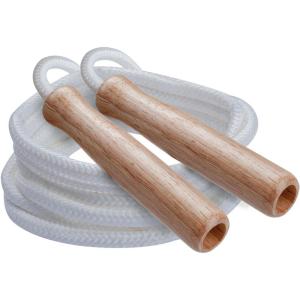 Champion Sports Wood Handle Jump Ropes – Durable Nylon or Leather Bearings – Skipping Rope, Fitness, Cardio Training, Agility, and Exercise Workouts(SR Series (16 Ft))
