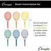 Champion Sports Plastic & Foam Racket Sets – Durable, Lightweight Paddles for Youth Play & PE, Paddleball, Racquetball(Plastic Tennis Racquet Set of 6)