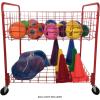 Champion Sports Back Ease Storage Cart – Raised Open-Top Steel Organizer with Large Casters for Gym & Training Equipment